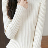 Slim ribbed half turtleneck sweater