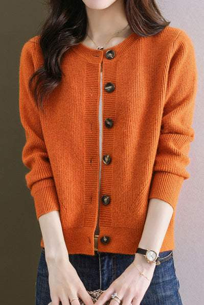 Solid-color short sweater outerwear - liwisi