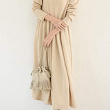 Round Neck Simple Long Maxi Flare Dress - 5 Colors Available