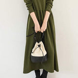 Round Neck Simple Long Maxi Flare Dress - 5 Colors Available