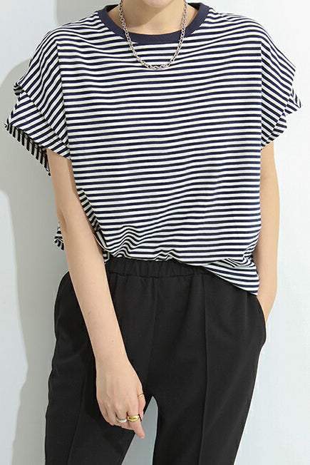 ラウンドネッククロワッサン袖Tシャツ　4色入 - liwisi