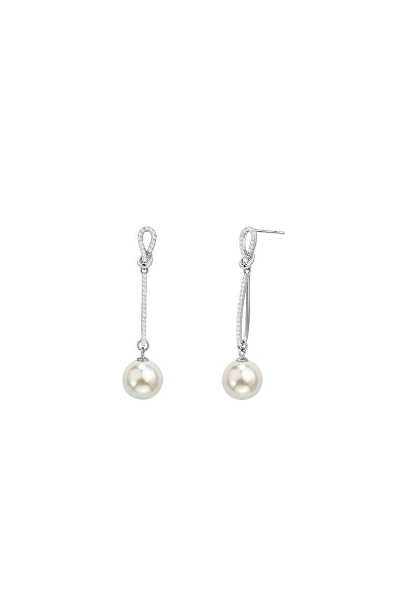 ドロップ感ビジューパール装飾フークピアス　2色入 - liwisi