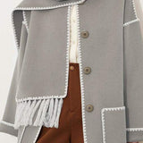 Elegant Woolen Coat with Bonus Scarf - liwisi