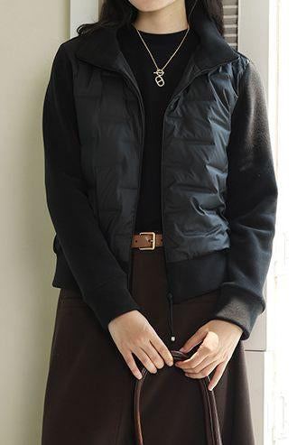 Loose Fit Casual Down Jacket with Fleece Patchwork - liwisi