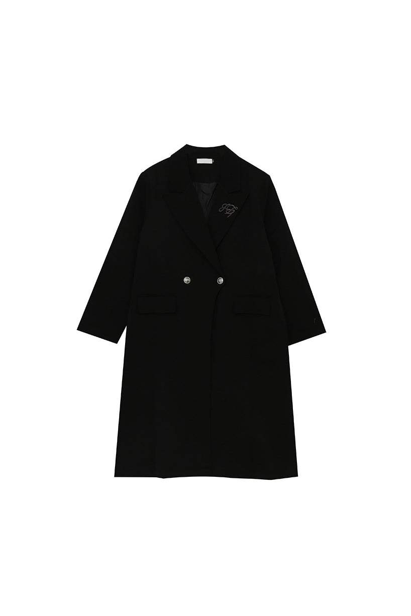 クラシックダブルブレストロングコート　裏地付　4色入 - liwisi