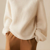 Fashionable Metallic Thread Crew Neck Sweater