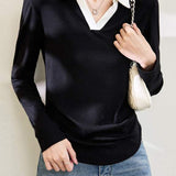 Johnny Collar Simple Design Long Sleeve Knit - 4 Colors Available