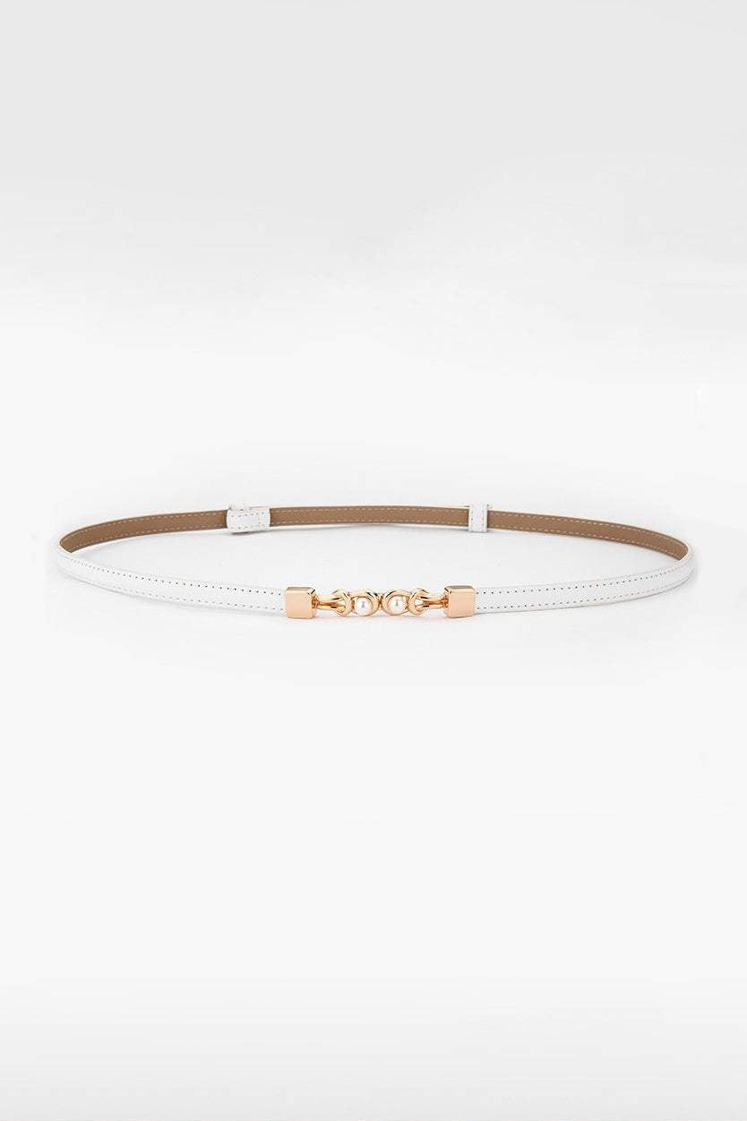 パール装飾レザーベルト　4色入 - liwisi