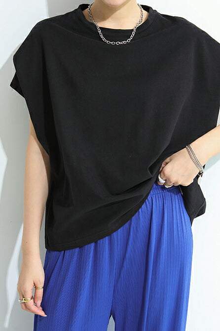 ラウンドネッククロワッサン袖Tシャツ　4色入 - liwisi