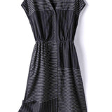 Skipper Collar Striped Docking Linen Dress