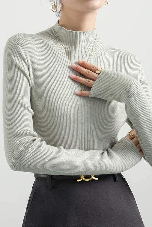 Elegant Ruffle Trim Knit Sweater - liwisi