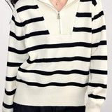 High Neck Zip Knit