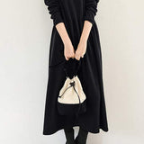 Round Neck Simple Long Maxi Flare Dress - 5 Colors Available
