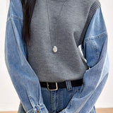 Fashion Denim Patchwork Hoodie