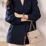 Notch Lapel Collar Drop Shoulder Jacket - 2 Colors Available