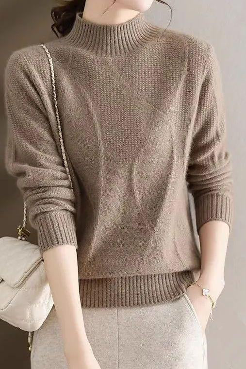 Solid color knitted base layer top - liwisi