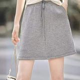 Two-Piece Set: Casual Hooded Zip-Up Jacket + Casual Side Pocket Skirt - 2 Colors Available