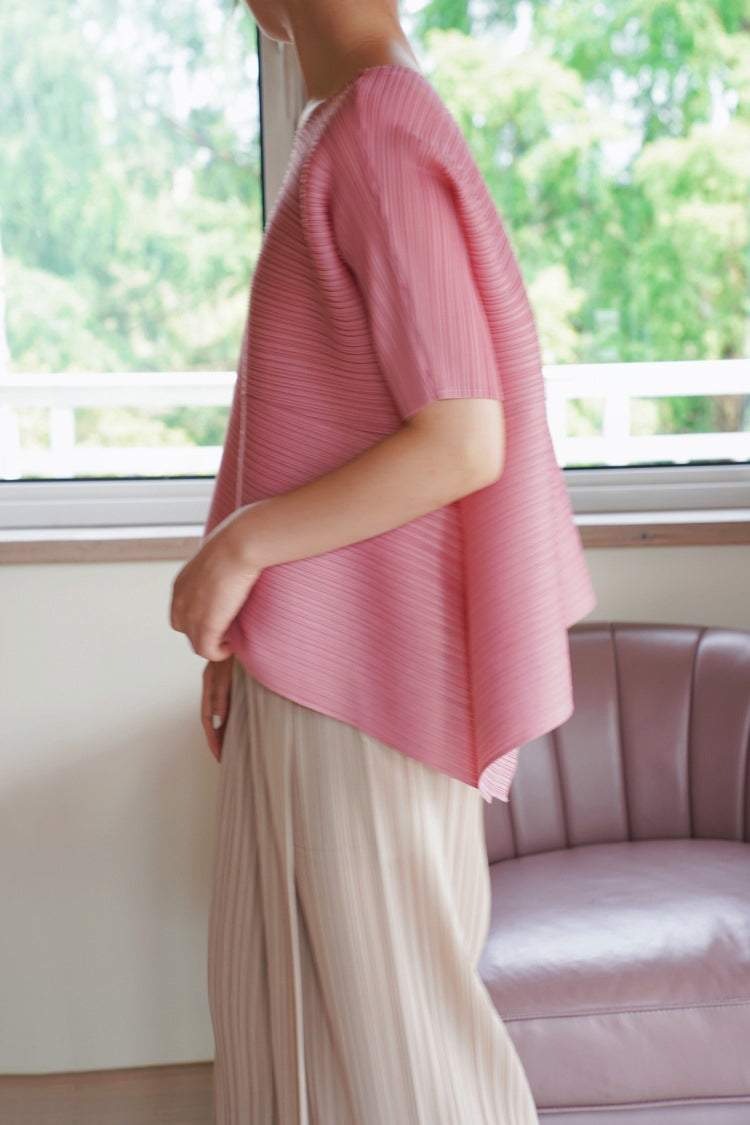 イレギュラーヘムプリーツTシャツ　5色入 - liwisi