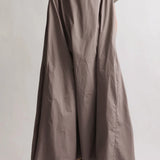 Round Neck Rib Hem Maxi Flare Dress - 3 Colors Available