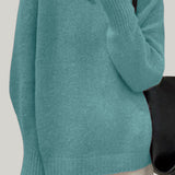 Casual Minimalist Solid Color Pullover Sweater - liwisi