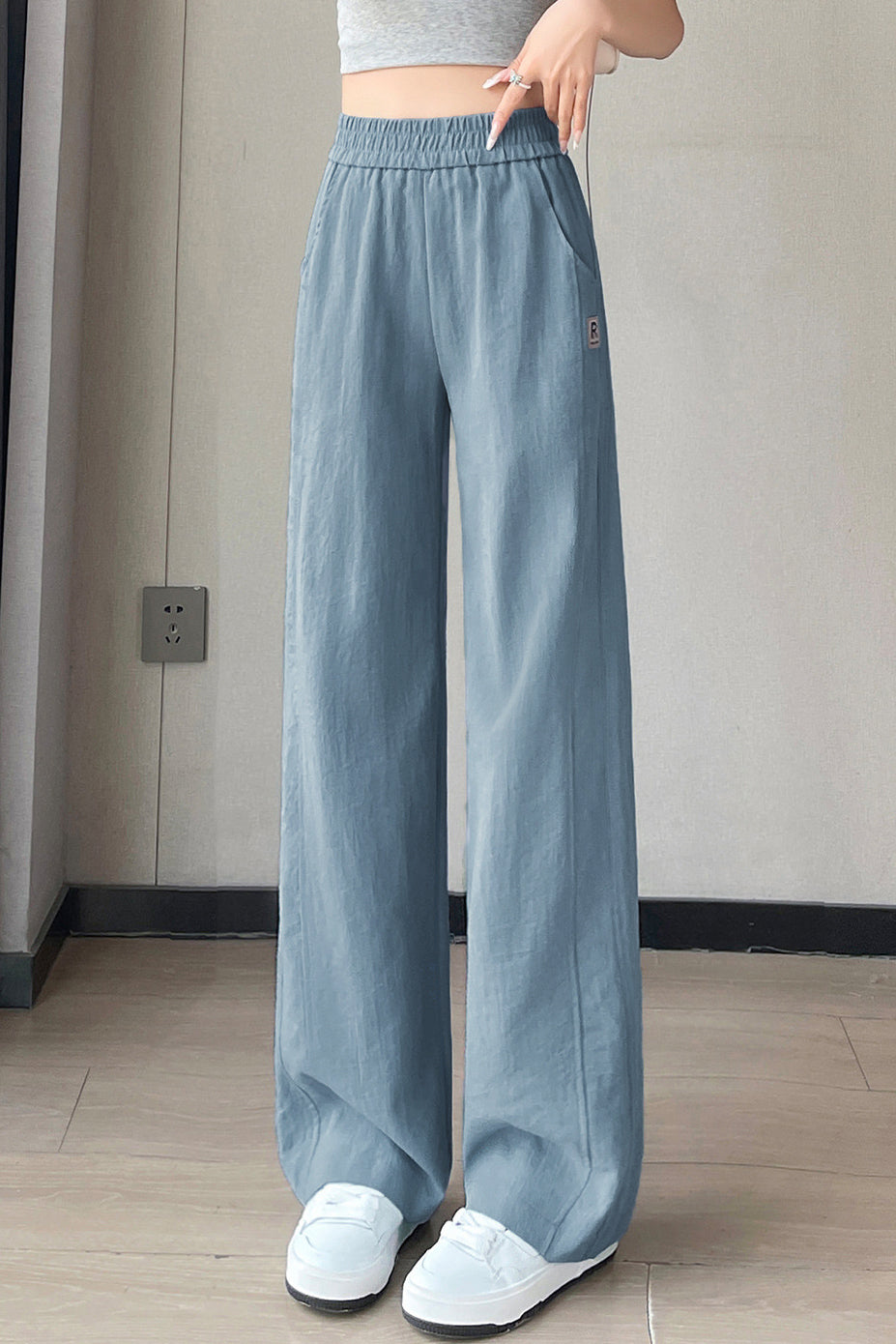 Casual Denim High Waist Straight Leg Pants