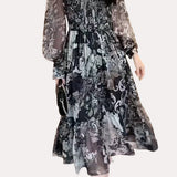 Elegant Retro Floral Dress - liwisi
