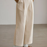 Corduroy Casual Nine-Point Wide-Leg Pants