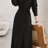 Elegant Chiffon Tie Half-Placket Dress
