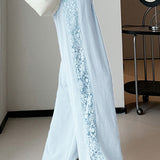 Loose Casual Spliced Lace Straight Pants - liwisi