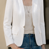 Elegant Commuter Collarless Long-Sleeve Blazer