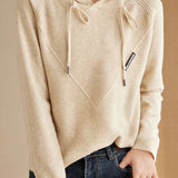 Versatile Minimalist Hooded Knit Top