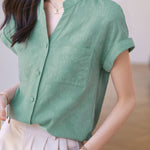 Solid Color Jacquard Shirt - liwisi