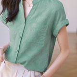 Solid Color Jacquard Shirt - liwisi
