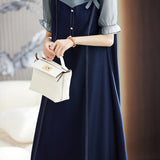 Chic Patchwork Denim Dress - liwisi