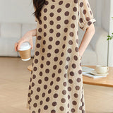 French Polka Dot V-Neck Dress - liwisi