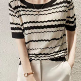Loose Hollow Ice Silk Knit Top