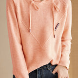 Versatile Minimalist Hooded Knit Top