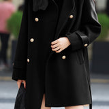 Elegant Temperament Retro Double-Breasted Woolen Coat