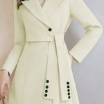 Casual Commuter Designer Belted Blazer Dress - liwisi