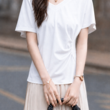 Elegant Irregular Split Short Sleeve T-shirt