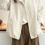 Casual Striped Spliced Drawstring Jacket