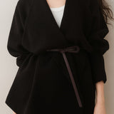Fashion Casual Notch Lapel Sweater Coat