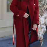 Elegant Temperament Retro Double-Breasted Woolen Coat