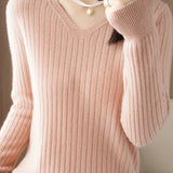 Casual Minimalist Solid-Color Ribbed Texture Knitted Top