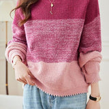 Thickened, Loose and Lazy Gradient Knitted Sweater