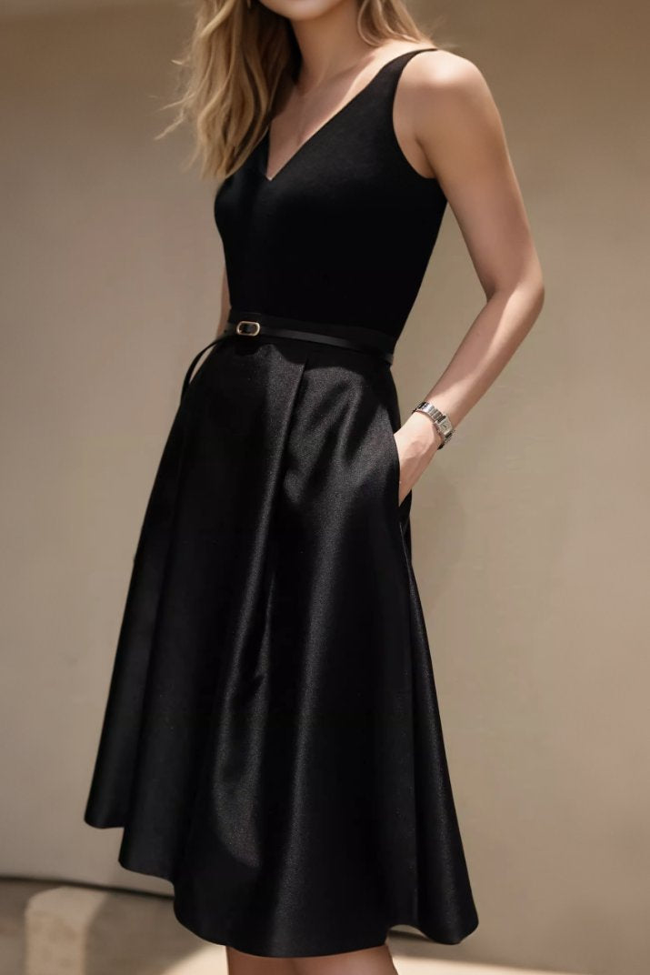 Waist-Cinching Flared A-Line Skirt - liwisi