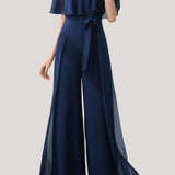 Ruffled sleeve jumpsuit