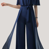 Ruffled sleeve jumpsuit