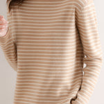 ハイネックベーシックボーダー柄ニットトップス　6色入 - liwisi