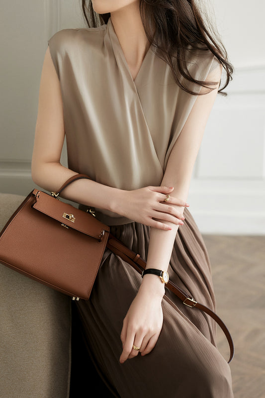 フェミニンカシュクールタンクトップス　2色入 - liwisi